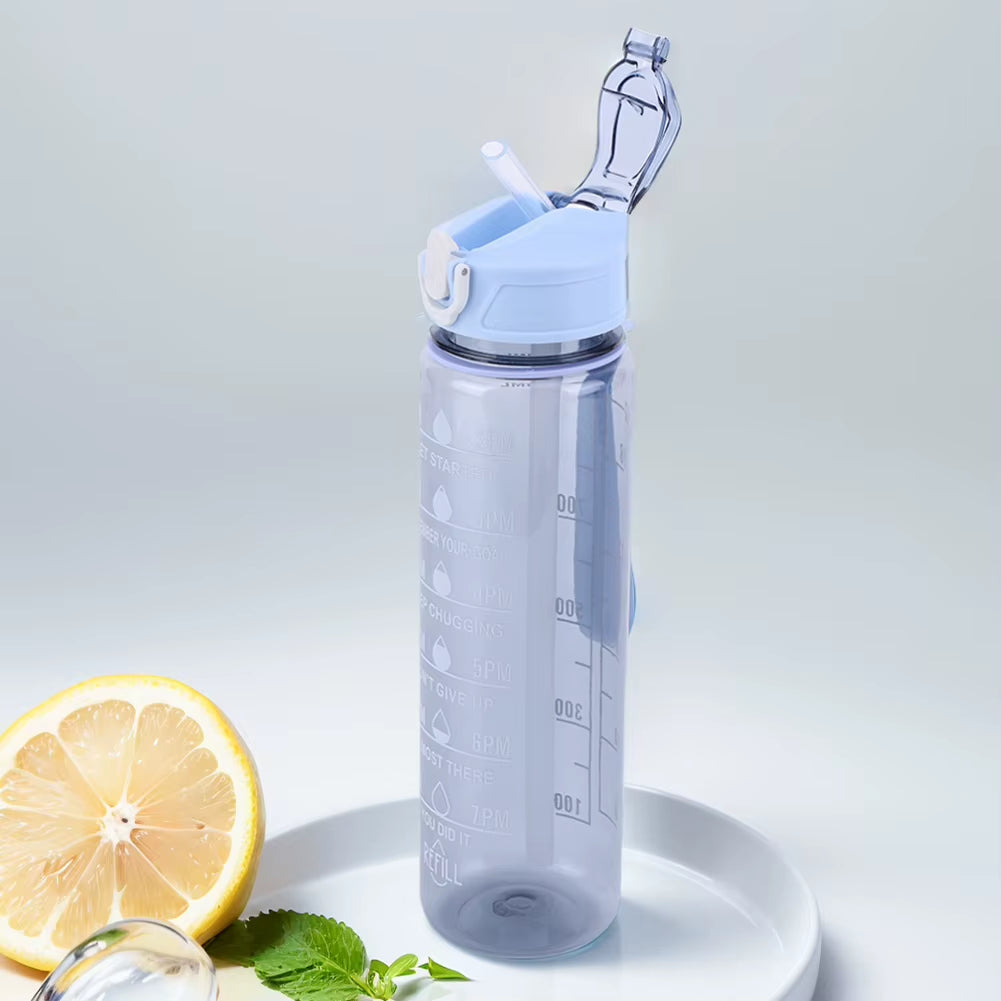 800Ml Sports Water Bottle Leakproof Motivational Drinking Bottle Outdoor Gradient Water Bottle Portable Gym Fitness Durable Cup