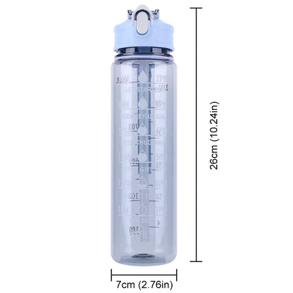 800Ml Sports Water Bottle Leakproof Motivational Drinking Bottle Outdoor Gradient Water Bottle Portable Gym Fitness Durable Cup